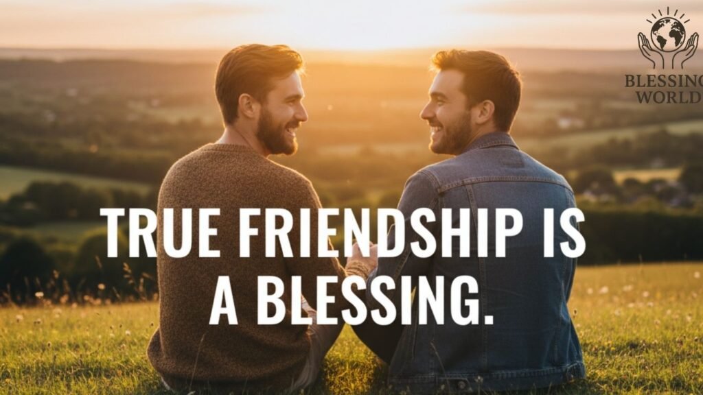 Friends smiling and sharing blessings of joy