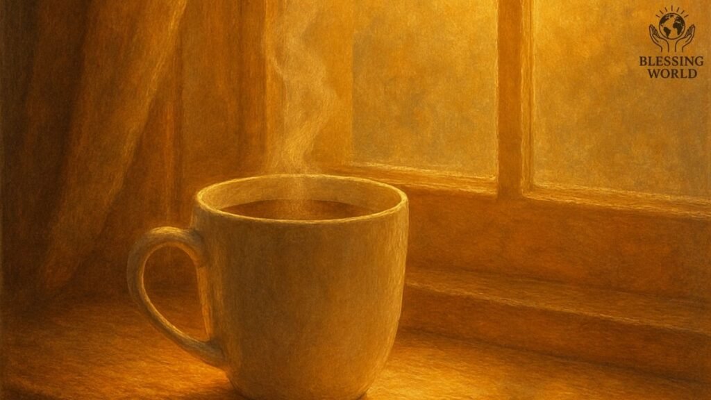 Blessed morning routine filled with gratitude and peace.
